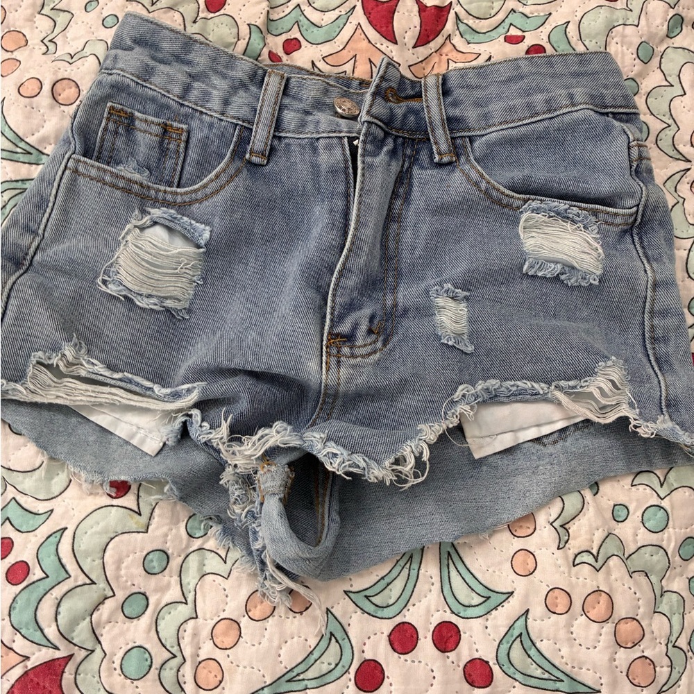 Distressed Denim Women Shorts